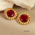 Kenslie Bold Agate Hoop Earrings [HX0MHGWY]
