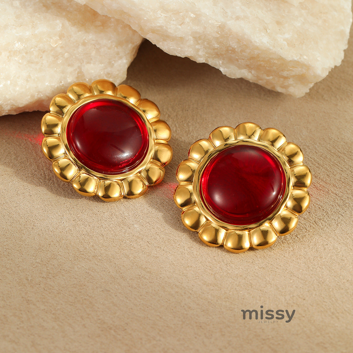 Kenslie Bold Agate Hoop Earrings [HX0MHGWY]