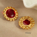 Kenslie Bold Agate Hoop Earrings [JOWKPQNS]