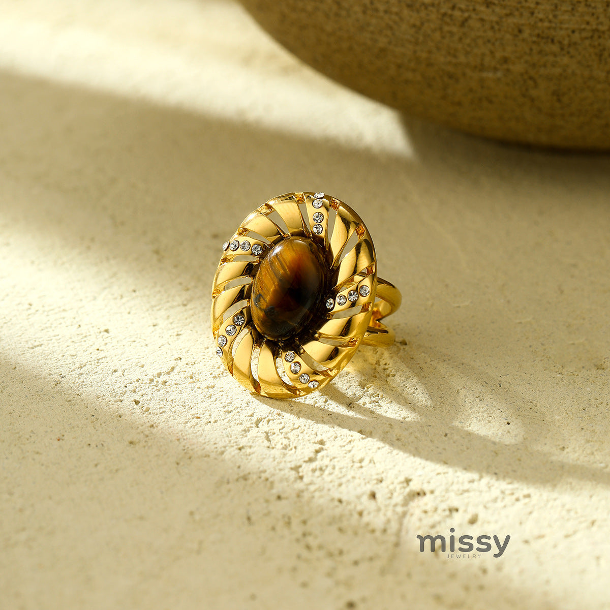 Keri Oval Tiger Eye Jewelry Set [0TWSGYVW]