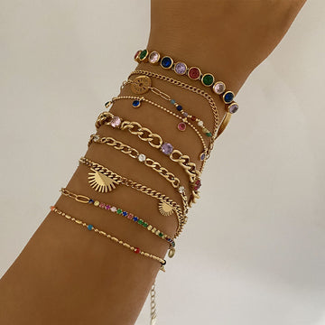 Keyara Colorful Zircon Bracelet Set [9T88JYPF]