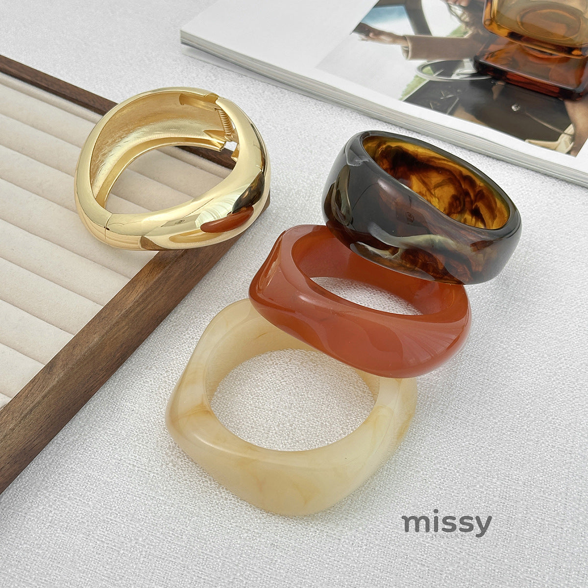 Khali Irregular Smudged Bangle [669DZ53H]