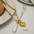 Kimberlee Heart Pearl Necklace [DDD8BBS6]