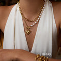 Kimberlee Heart Pearl Necklace [XAQP480W]