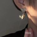 Klaire Two-Tone Heart Tassel Earrings [4990NH9P]