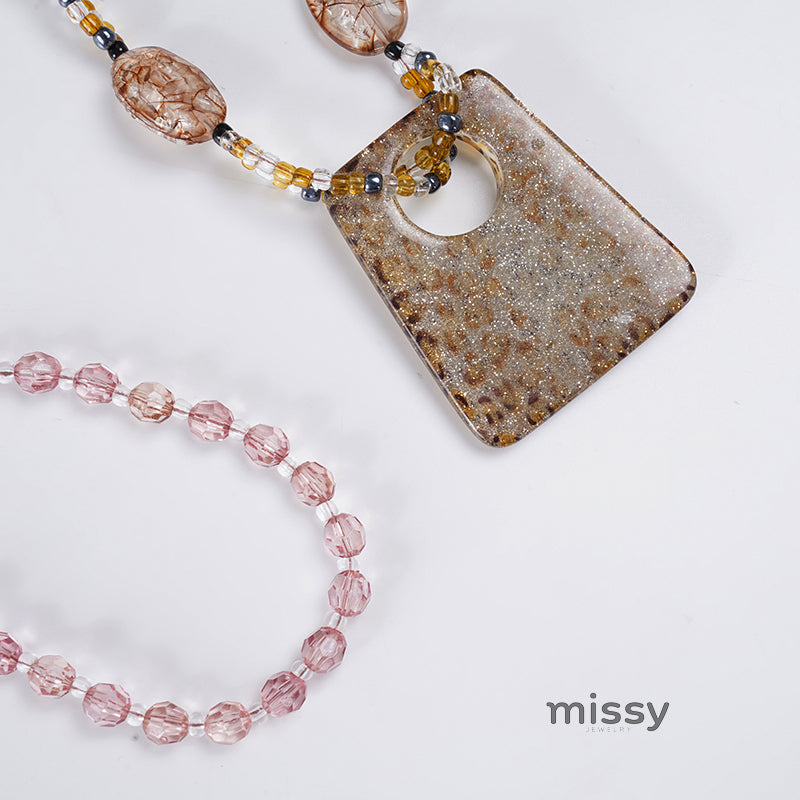 Klaudia Leopard Print Chain Necklace [ABCMCBRW]