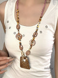 Klaudia Leopard Print Chain Necklace [T98SL8ZG]
