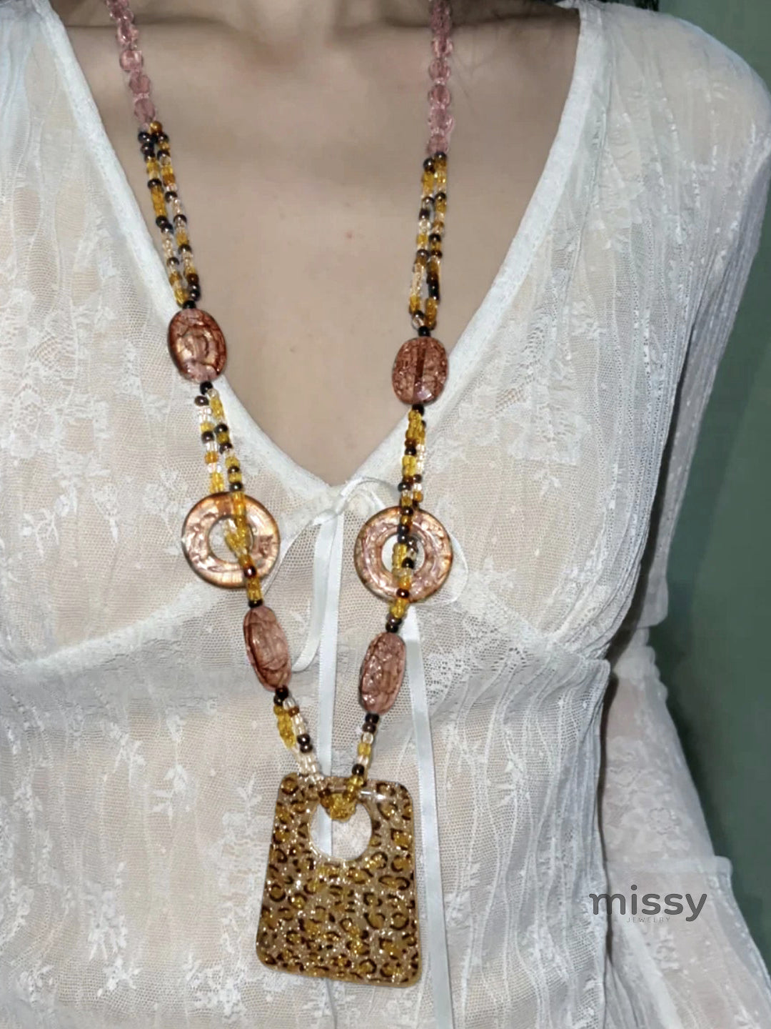 Klaudia Leopard Print Chain Necklace [HTHTGNR7]