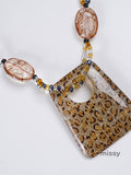 Klaudia Leopard Print Chain Necklace [JB4G4DN8]