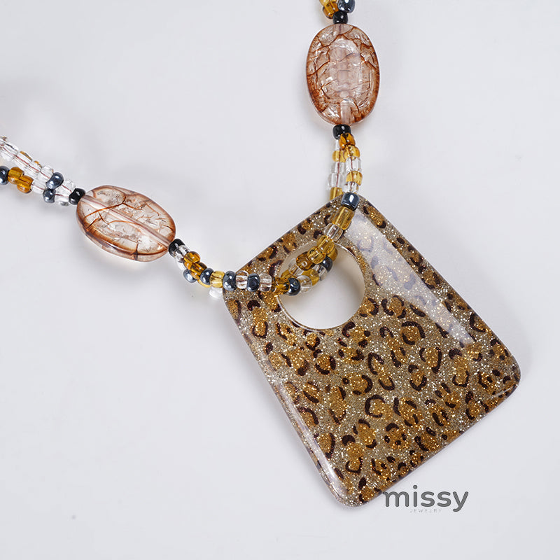 Klaudia Leopard Print Chain Necklace [ZW6T4G3R]