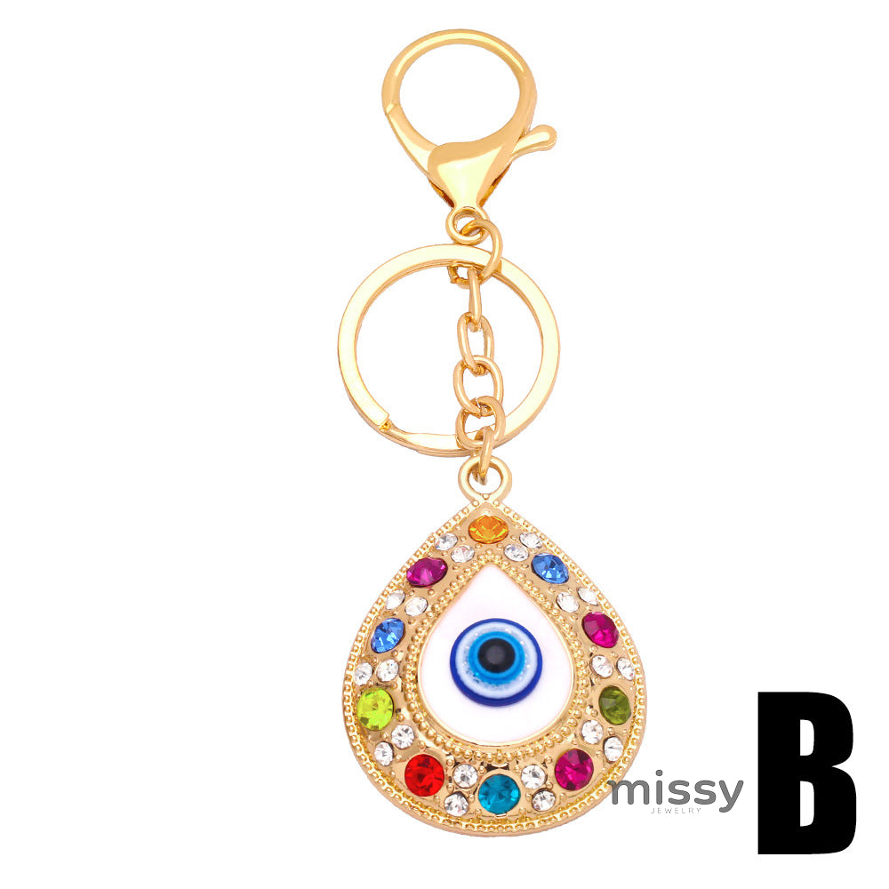 Koi Rhinestone Evil Eye Keychain [JLSZLNHG]