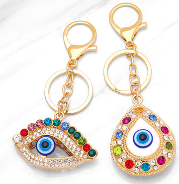 Koi Rhinestone Evil Eye Keychain [76R37JN3]