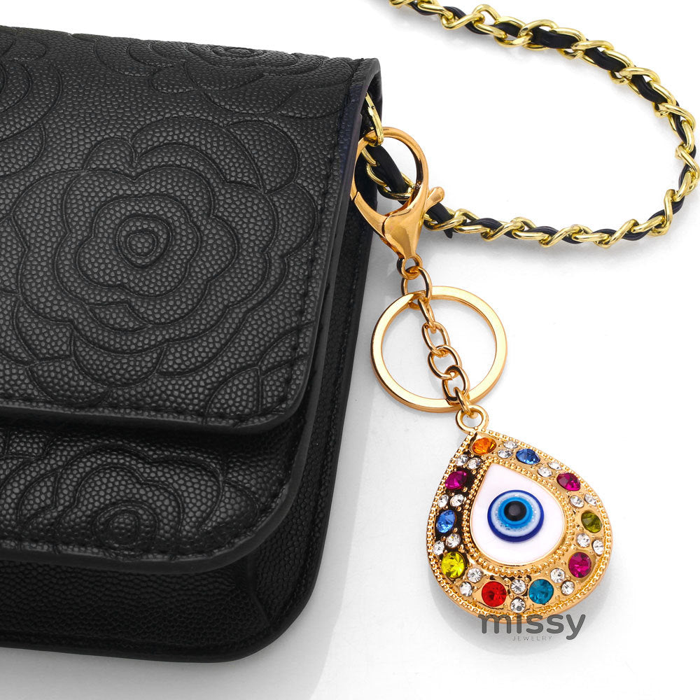 Koi Rhinestone Evil Eye Keychain [2BNSC9AT]
