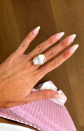 Missy Jewelry Kolbi Irregular Pearl Statement Ring