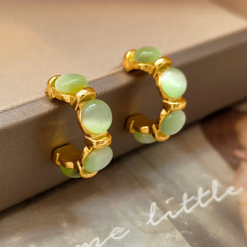 Kooper Green Cat Eye Hoops [N7TGMHNE]