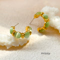Kooper Green Cat Eye Hoops [JF8YGE6I]