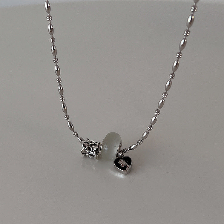 Kyiah Cat's Eye Heart Necklace [PYLEA4O1]