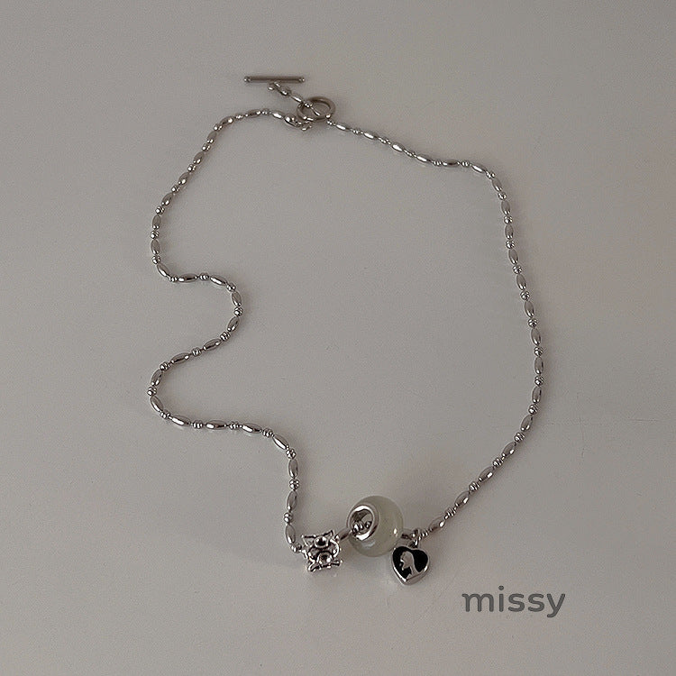 Kyiah Cat's Eye Heart Necklace [PYLEA4O1]