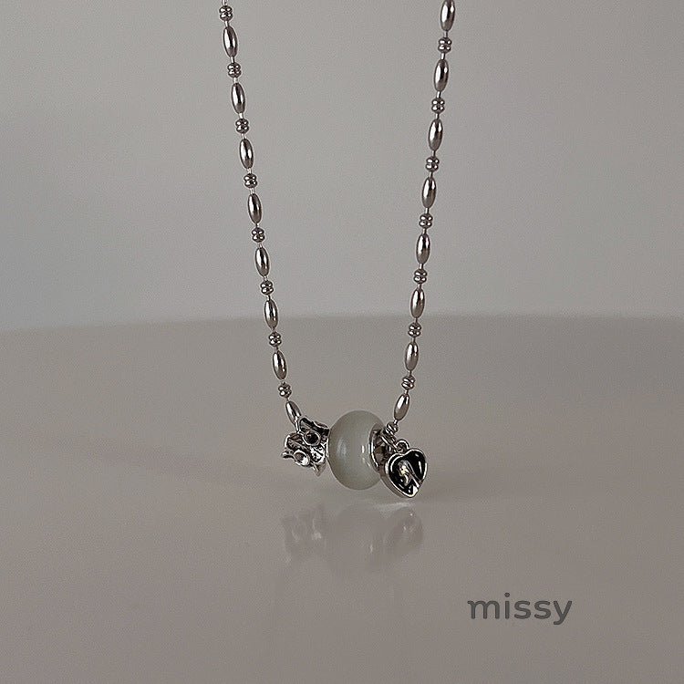 Kyiah Cat's Eye Heart Necklace [3CQL5KWT]