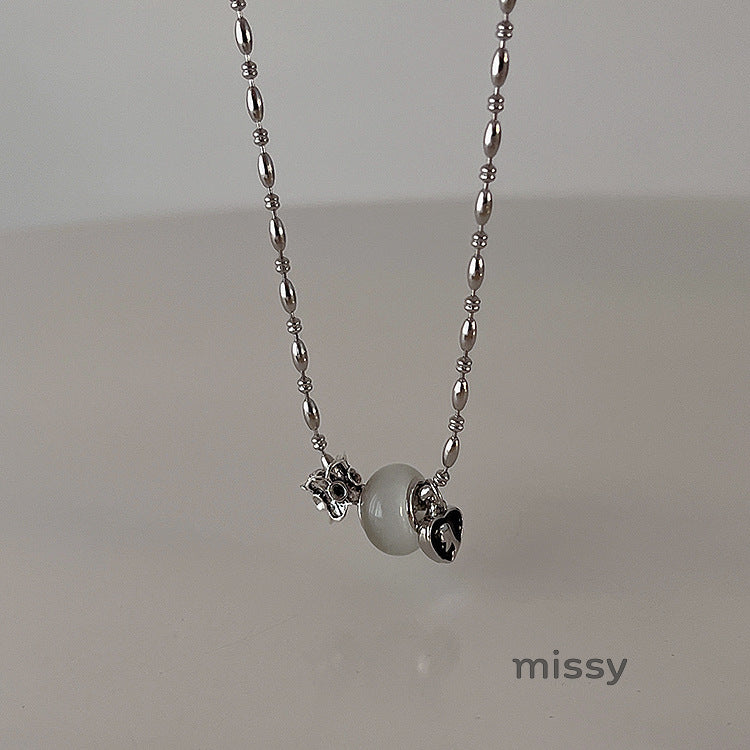 Kyiah Cat's Eye Heart Necklace [46RNO6GO]