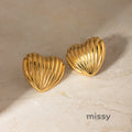 Kylar Striped Heart Studs
