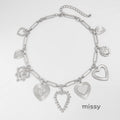 Kymora Striped Heart Necklace [4TFZ7FQG]
