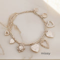 Kymora Striped Heart Necklace [VK4S9333]