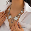 Kymora Striped Heart Necklace [FPOJ2MKH]
