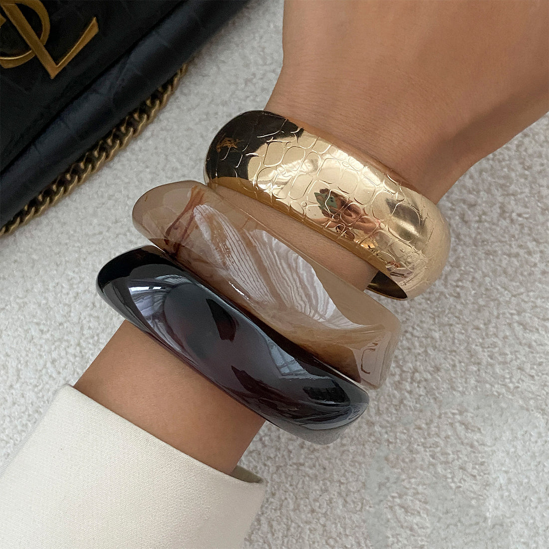Kyndell Asymmetrical Resin Cuff Bracelet [OV3WM99D]