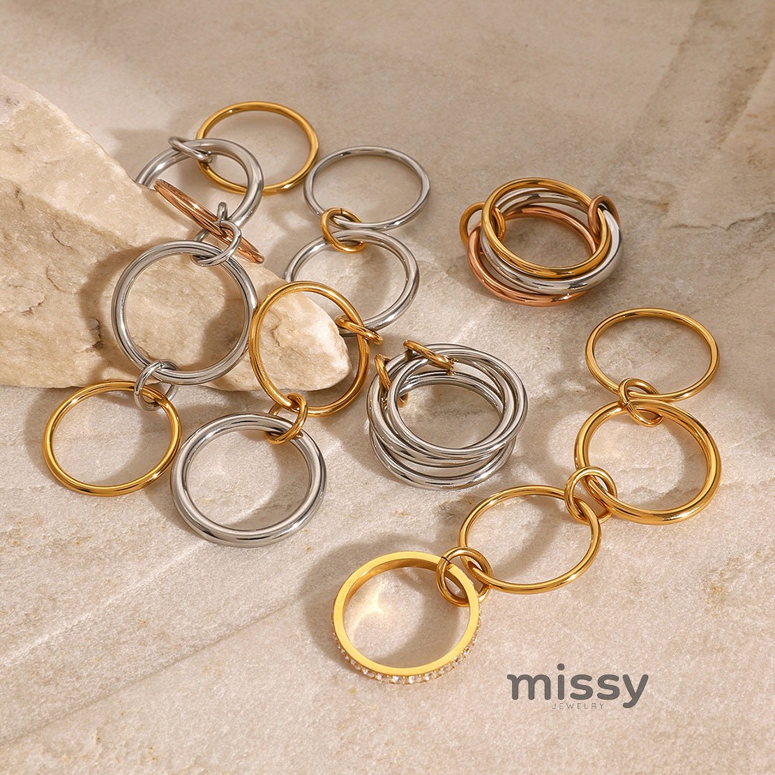 Kynlie Elegant Stackable Band Rings