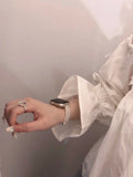 Lace Cut-Out Metal Watch Band [6UH4Z4F9]