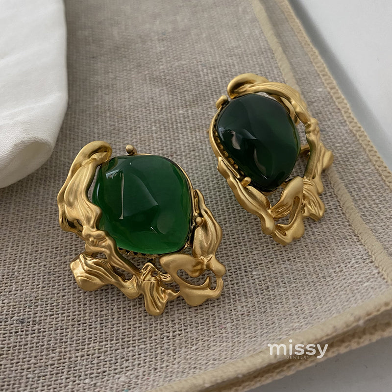 Lacey Emerald Deco Earrings [J8O4TP6T]