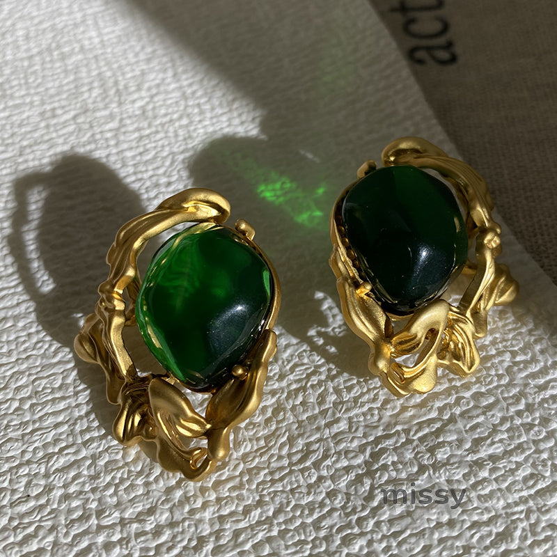 Lacey Emerald Deco Earrings [R76PZCNG]