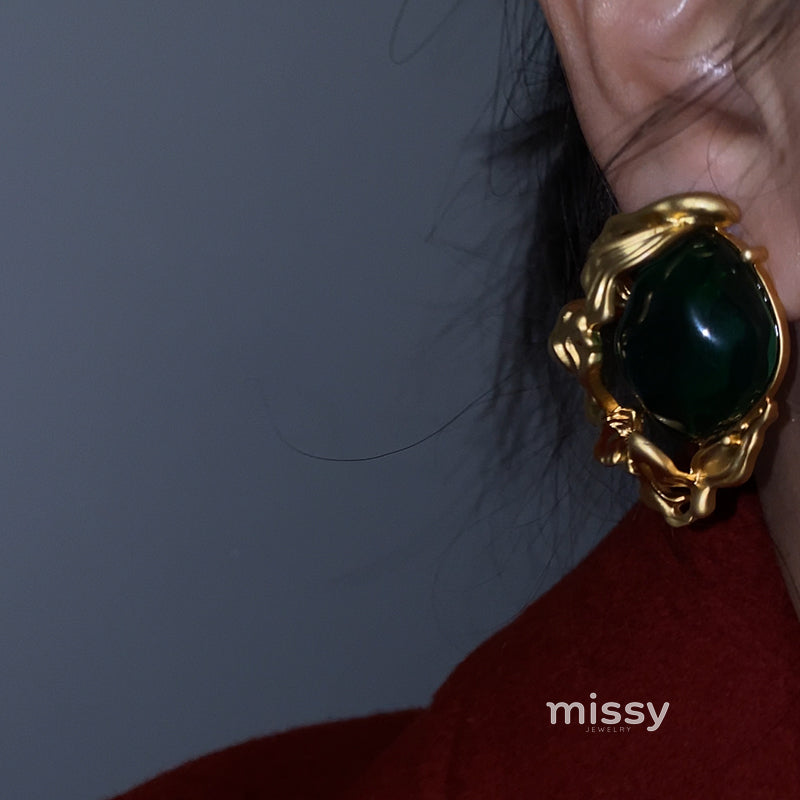 Lacey Emerald Deco Earrings [B6JEDZ5I]