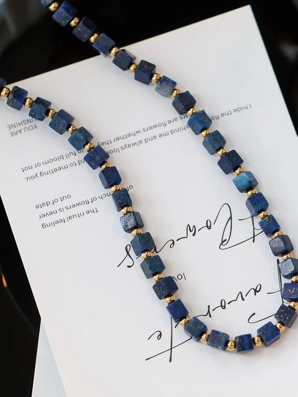 Lapis Lazuli Beaded Necklace [T1ERF2GX]