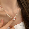 Lareina Zircon Pearl Tassel Necklace [IO58AFVW]