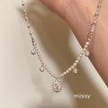 Lareina Zircon Pearl Tassel Necklace [T0D2FL0C]