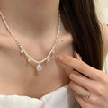 Lareina Zircon Pearl Tassel Necklace [08B3G04C]