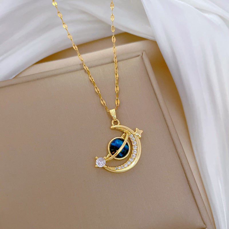Larkin Dainty Crystal Heart Necklace [03UJERGI]