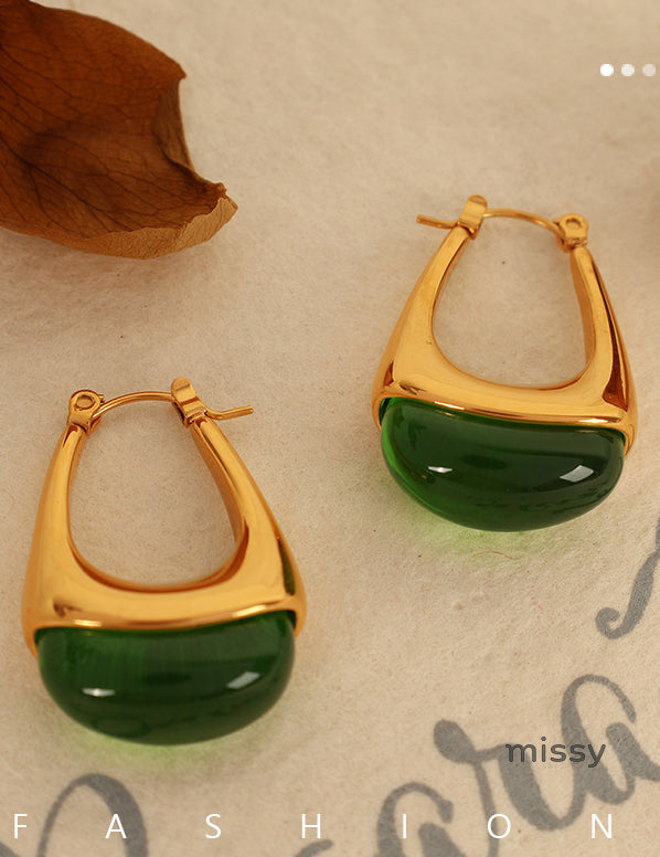 Lauryn U-Shape Resin Drop Earrings [J6AMNF77]