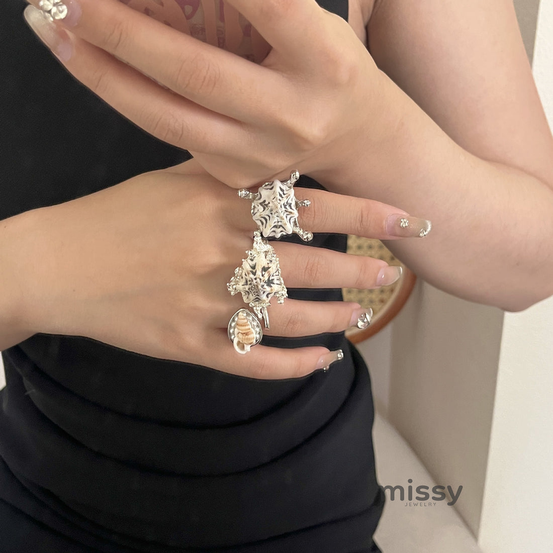 Lawson Stacked Shell Starfish Ring [9R72DAW5]