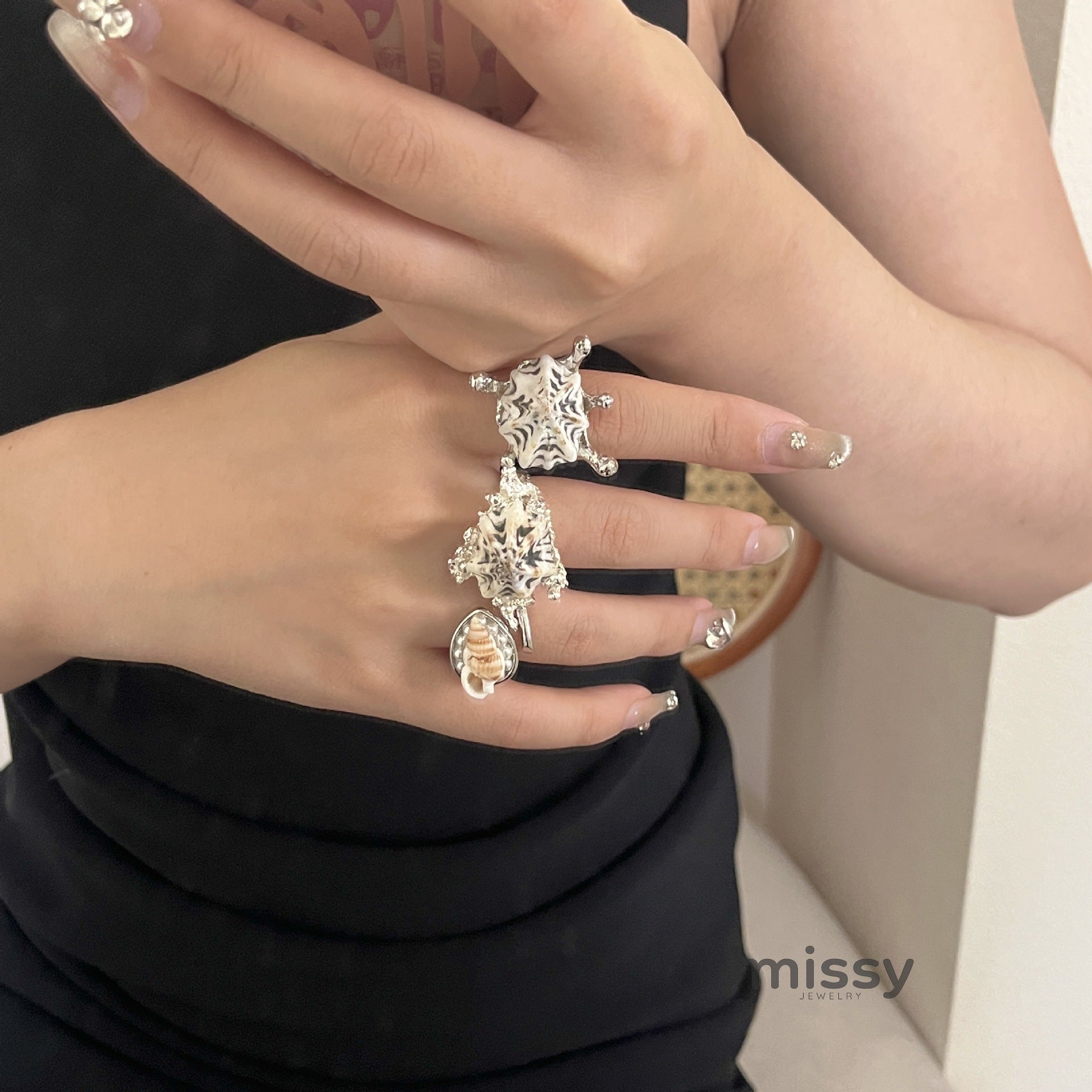 Lawson Stacked Shell Starfish Ring [306QN941]