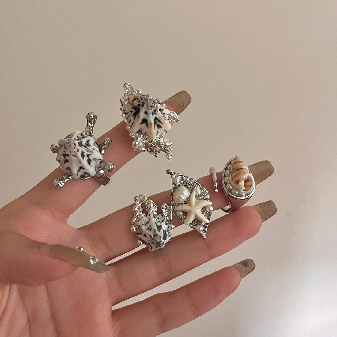 Lawson Stacked Shell Starfish Ring [9R72DAW5]