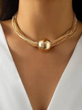 Layered Bead Chain Necklace [7QA8UHXX]