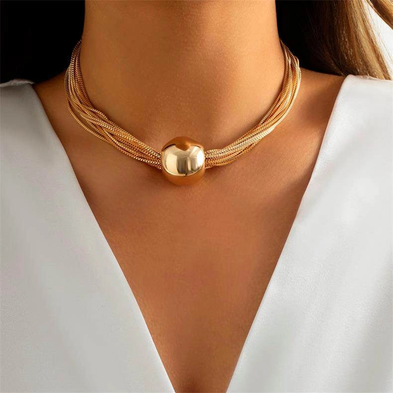 Layered Bead Chain Necklace [JMHPNIN8]