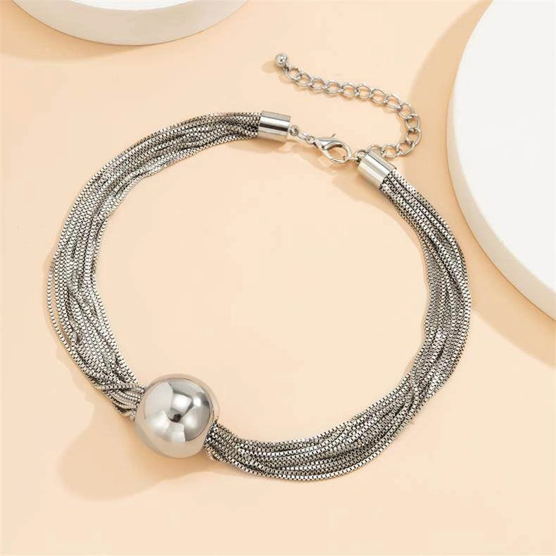 Layered Bead Chain Necklace [SU6WFC31]