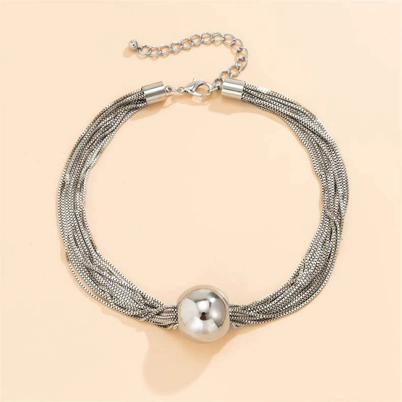 Layered Bead Chain Necklace [8Y7VUCP9]