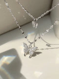Layered Butterfly Pendant Necklace [WCMZHII8]