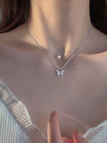 Layered Butterfly Pendant Necklace [6ONVVOXD]