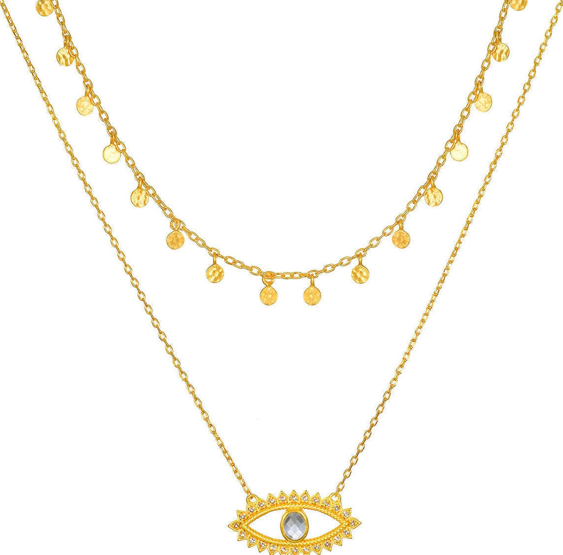 Layered Celestial Pendant Necklace [GOPGP8GJ]
